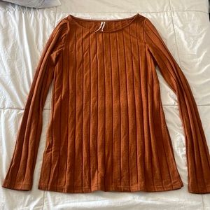 buttery soft orange anthropologie top